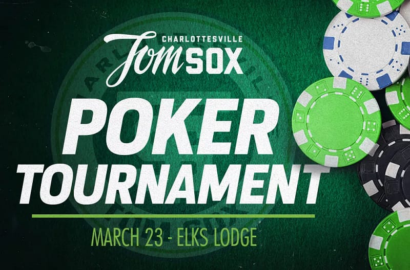 Graphic saying Tom Sox Poker Tournament and March 23 at Elks Lodge
