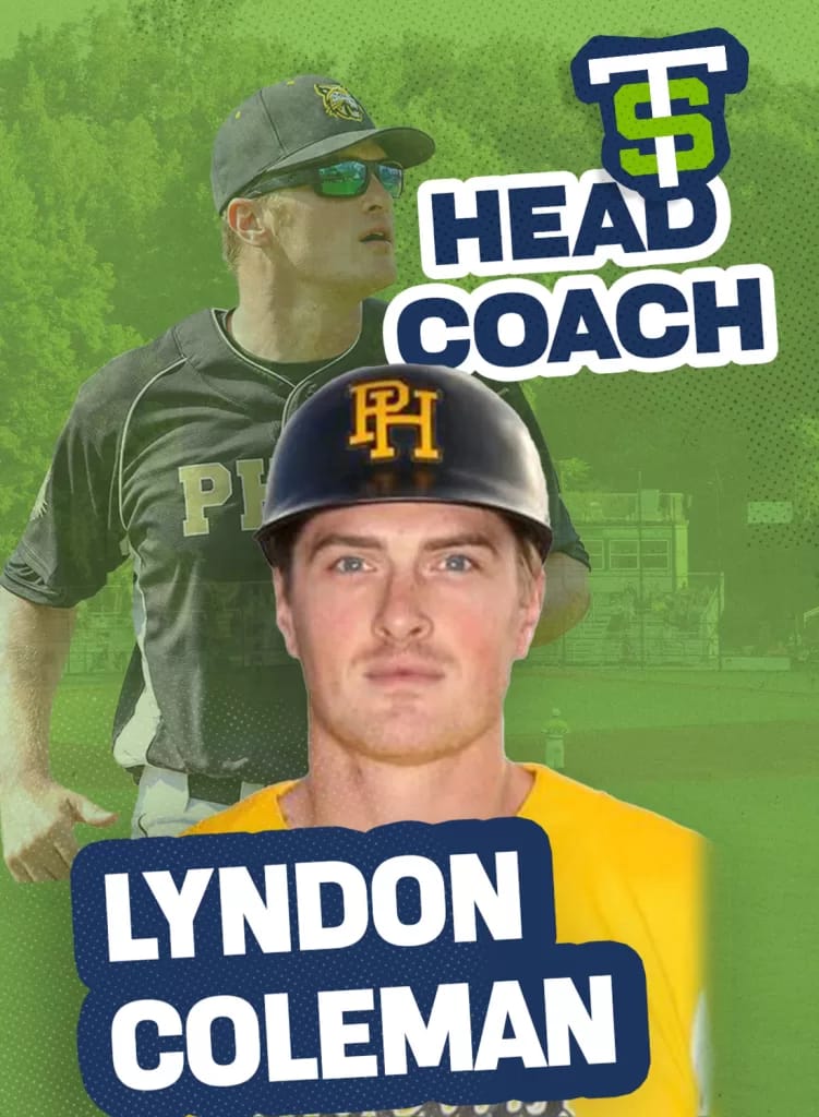 Graphic with picture of Lyndon Coleman and text saying Tom Sox Head Coach Lyndon Coleman