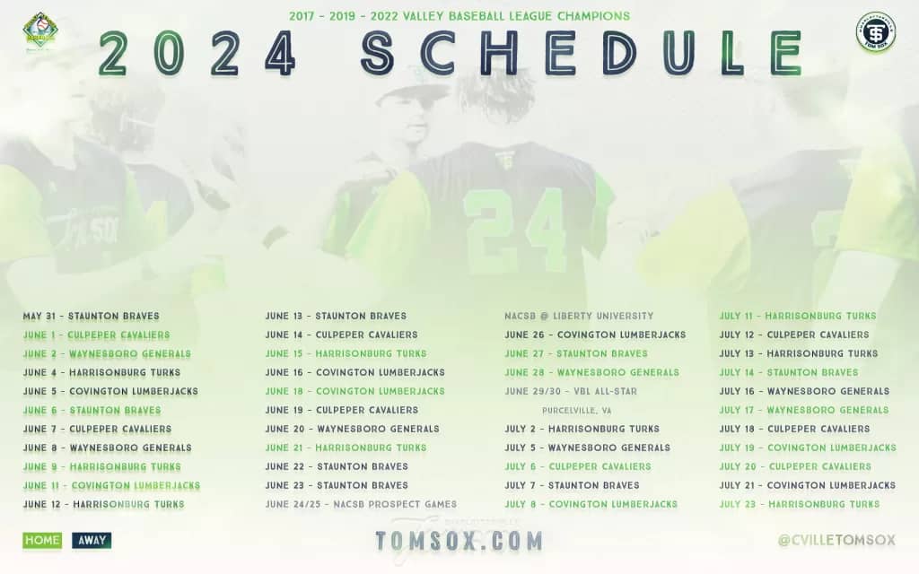 Graphic with 2024 schedule